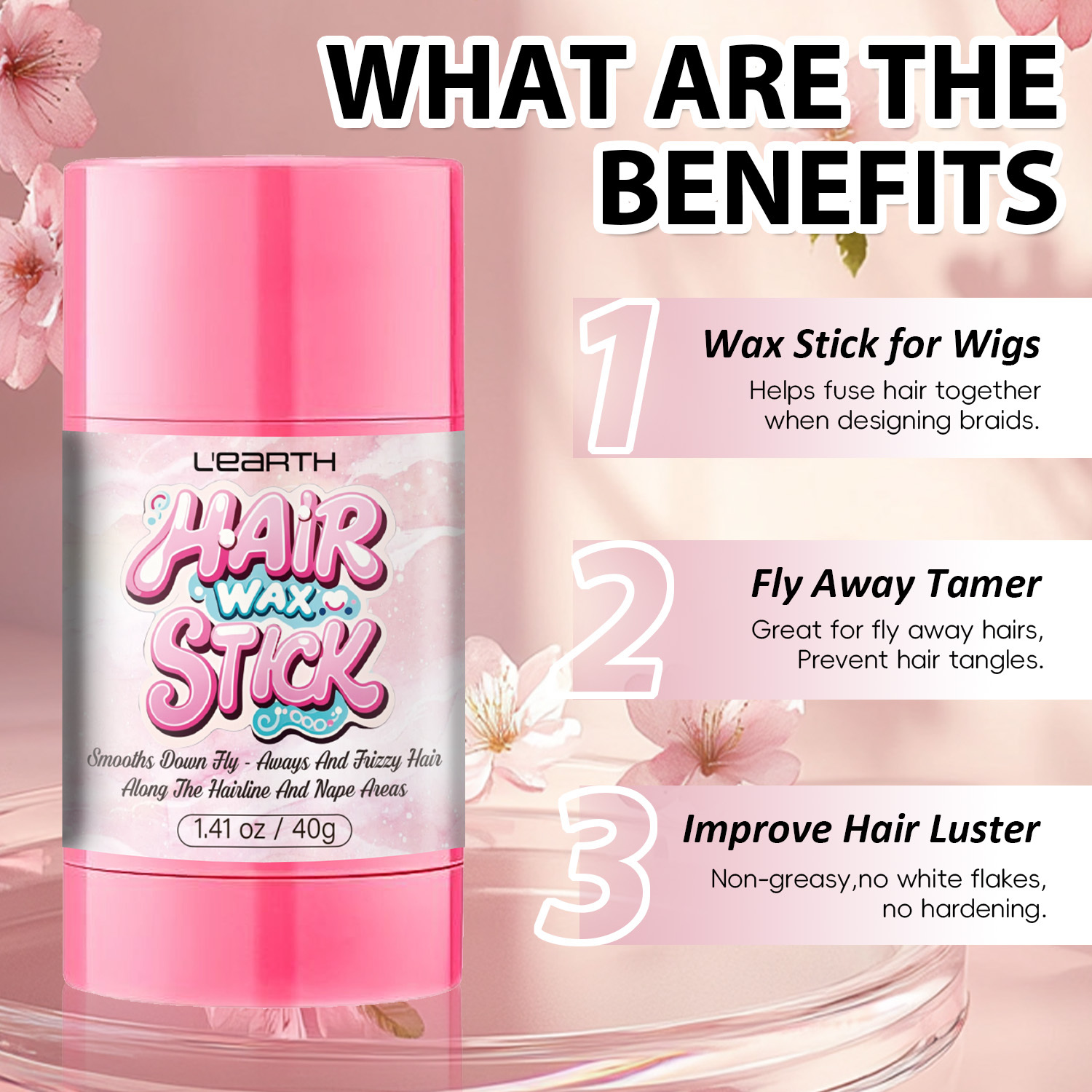 Non-Greasy 24-Hour Strong Hold Hair Wax Stick