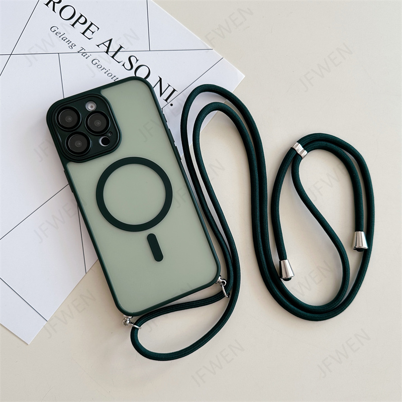 TEMU Hard Pc Shockproof Crossbody Strap Protective Case, Suitable For Iphone 17 Air 16 16e 15 14 Plus 13 12 11 Pro Max, Compatible With Magsafe