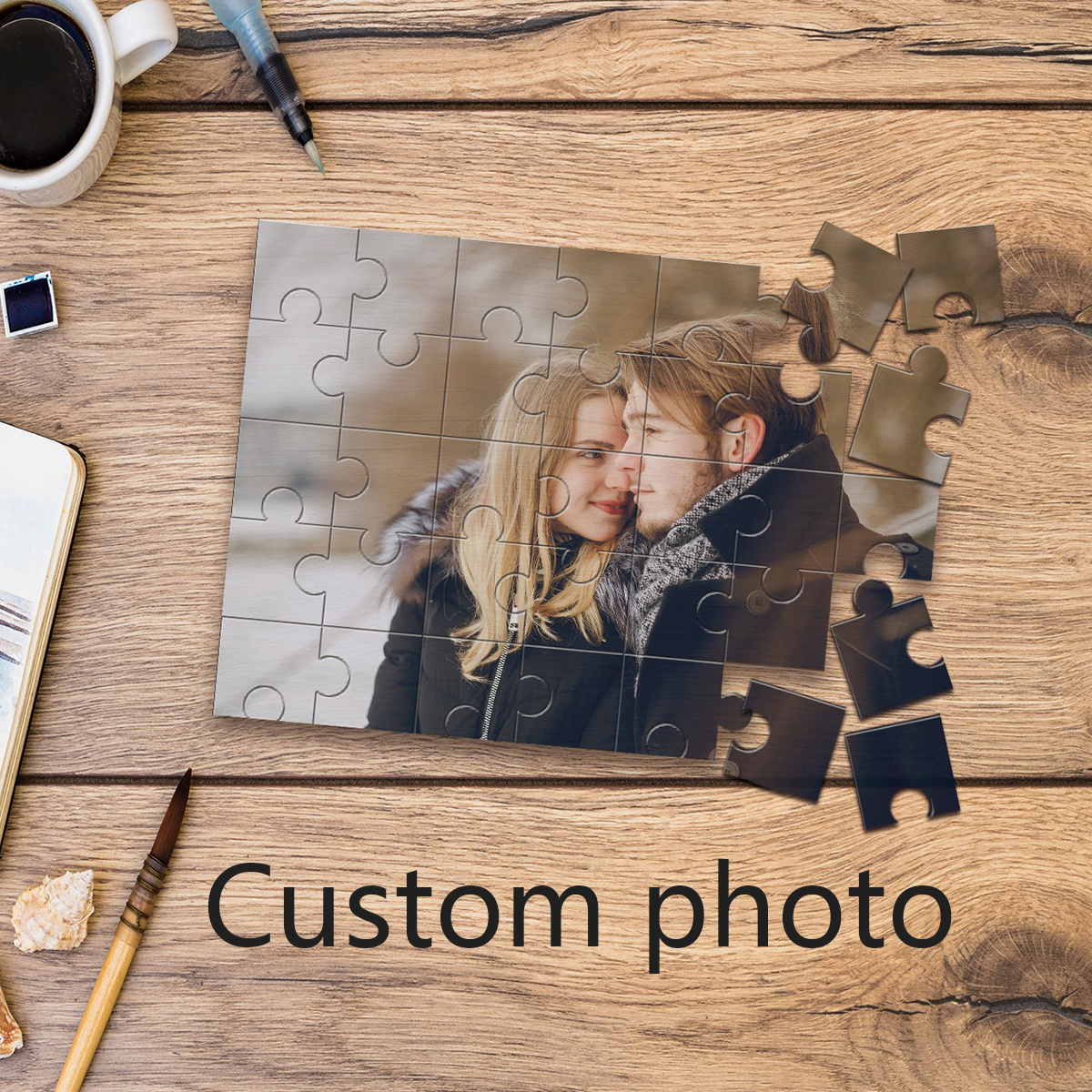 

Personalized Wooden Photo Puzzle - Custom Gift For , Ideal For Weddings, Anniversaries, Christmas, Valentine's Day