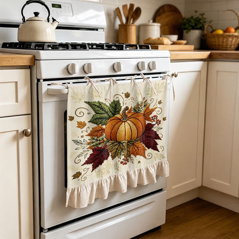 TEMU decorativa multifunzionale con motivo a zucca autunnale 2D piatta - 2D piatta - 2D, adatta come davanzale per cucina, copertura per , lavaggio,