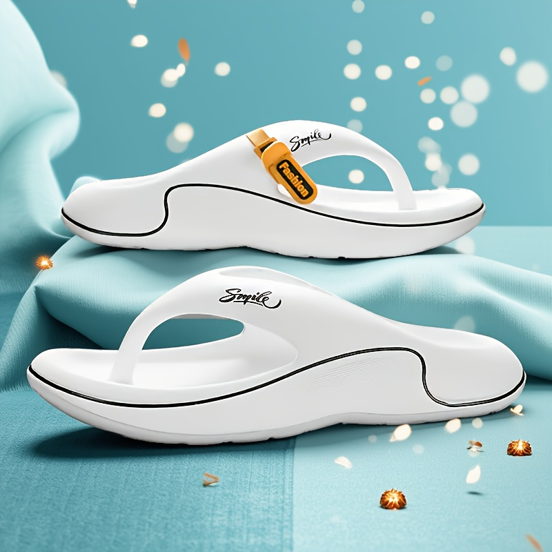 mens stylish comfortable non slip thick sole flip flops durable eva material fashionable summer slides for casual wear and outdoor activities Product details 1