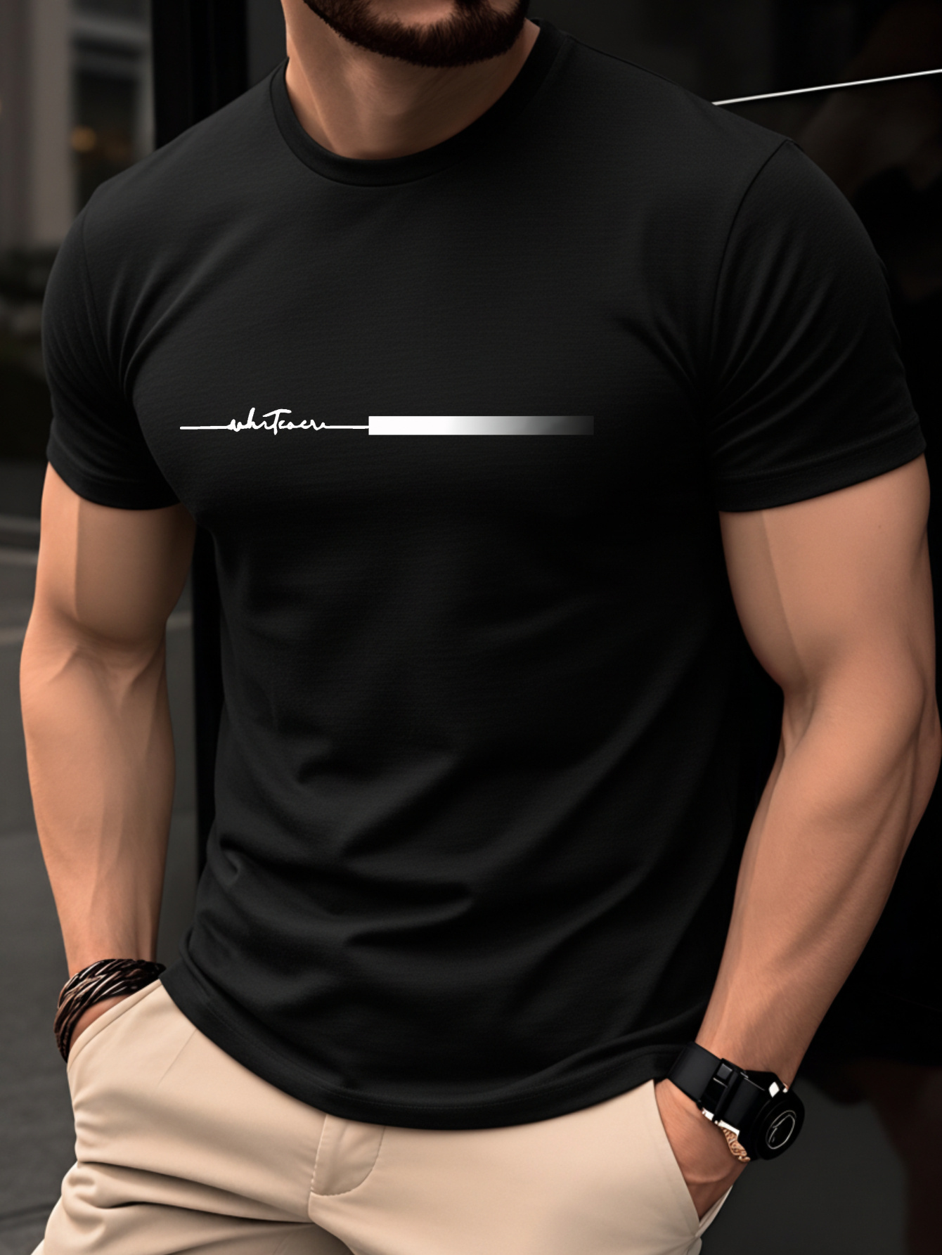 100 mens t shirt summer short sleeved thin   fitting crew neck top trendy fashionable and versatile casual bottoming shirt   letter printing design shows charm