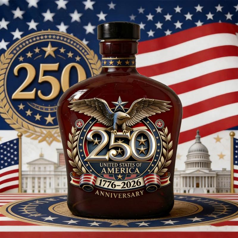 TEMU 250th Anniversary Whisky Bottle - A Stemless Glass , Perfect For Display In A Home Bar, A Collectible Gift For Whisky Enthusiasts,