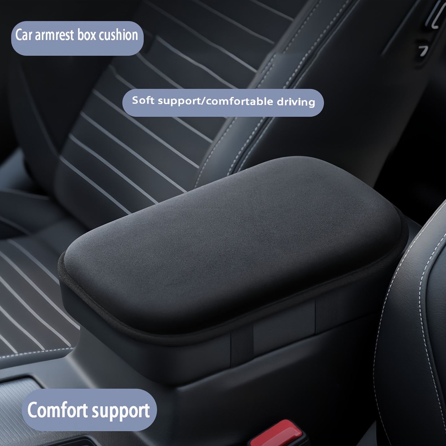 1 Car Armrest Pad, Center Console Riser Pad, Black, Suitable for Car Interiors, Armrest Cover, Car Armrest Box Riser Pad, Universal Fit, the Perfect Gift Choice for the New Year