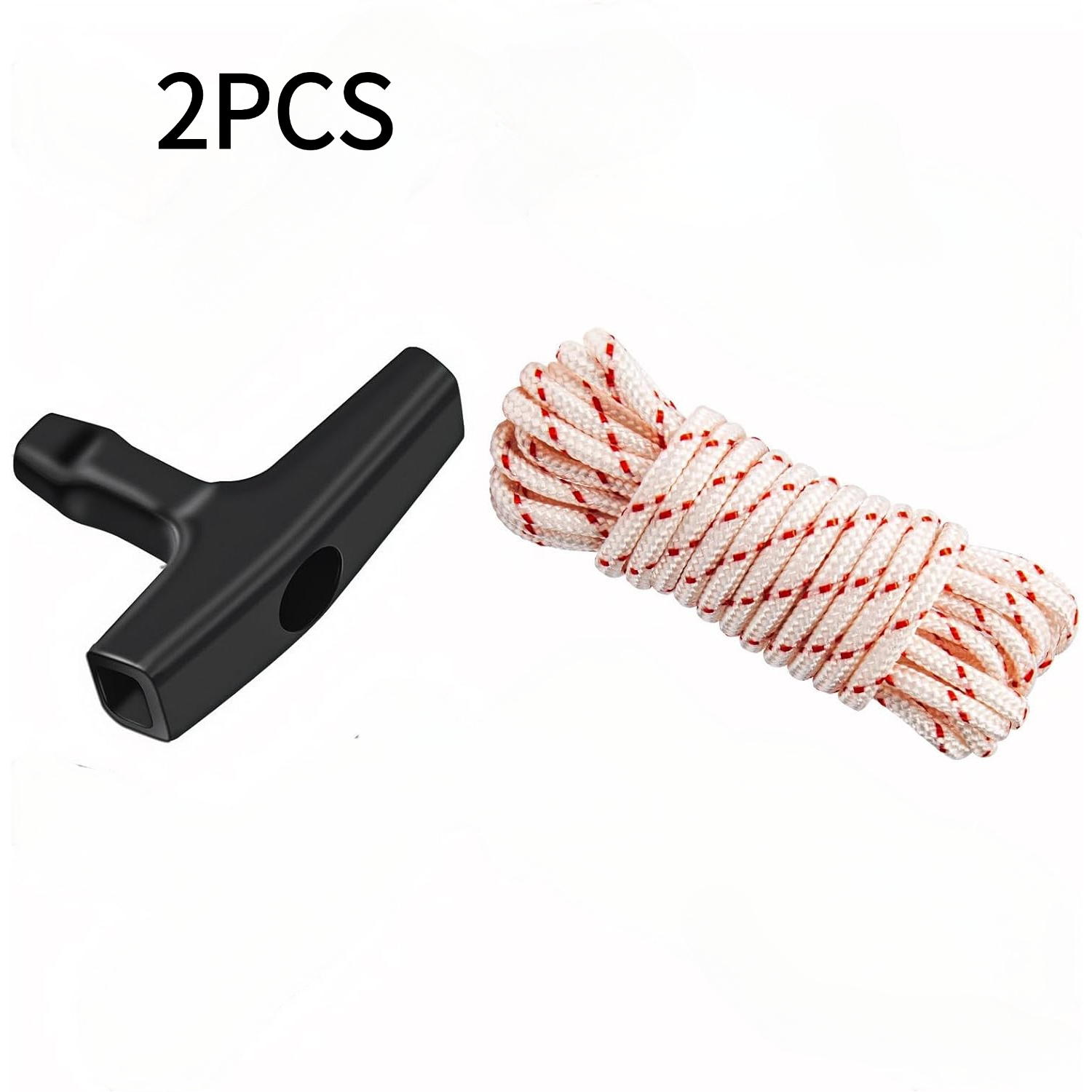 E-shop 4/2 Starterseil mit Griff, 10ft x 3,5mm langlebige Zugleine als Ersatz für Rasenmäher, Generator, Kettensäge, Schneefräser, Trimmer Kleinmotoren