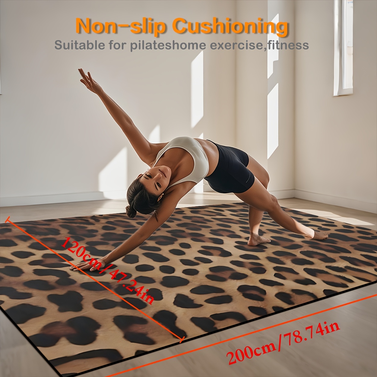 Diatomite Leopard Print Pattern Exercise Mat for Fitness