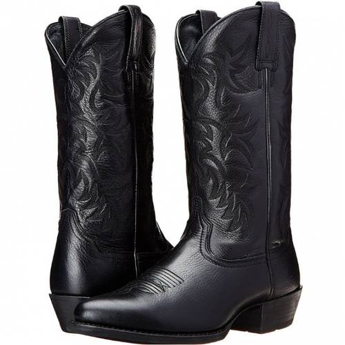 embroidered high heeled mens wooden heeled calf boots european and western cowboy boots winter