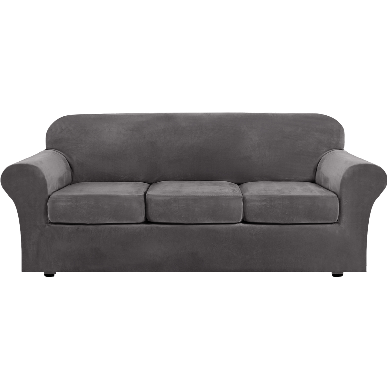 3-seater Sofa Cover With 3 Separate Seat Cushion Covers, 4pcs Stretch Sofa Slipcover Replacement Furniture Protector Velvet Couch Covers