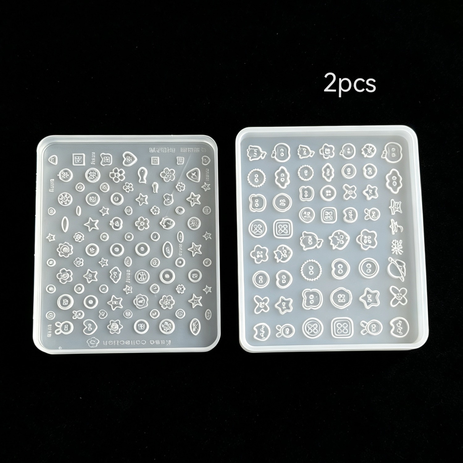 TEMU 3d Mini Buttons Gel Nail Art Mold Silicone Tools Cute Star Flower Animal 3d Resin Molds For Diy Nail Art Decoration