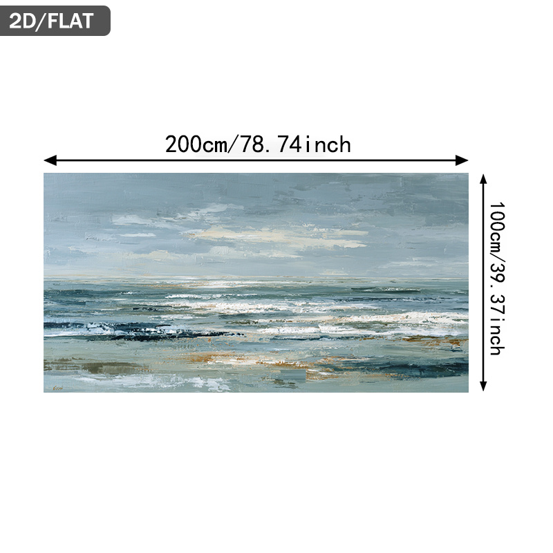 TEMU 2D, 1 pieza 39.37*78.74in/100cm*200cm, Pintura artística en sin , paisaje abstracto con colores suaves, de pared para , póster moderno en ,