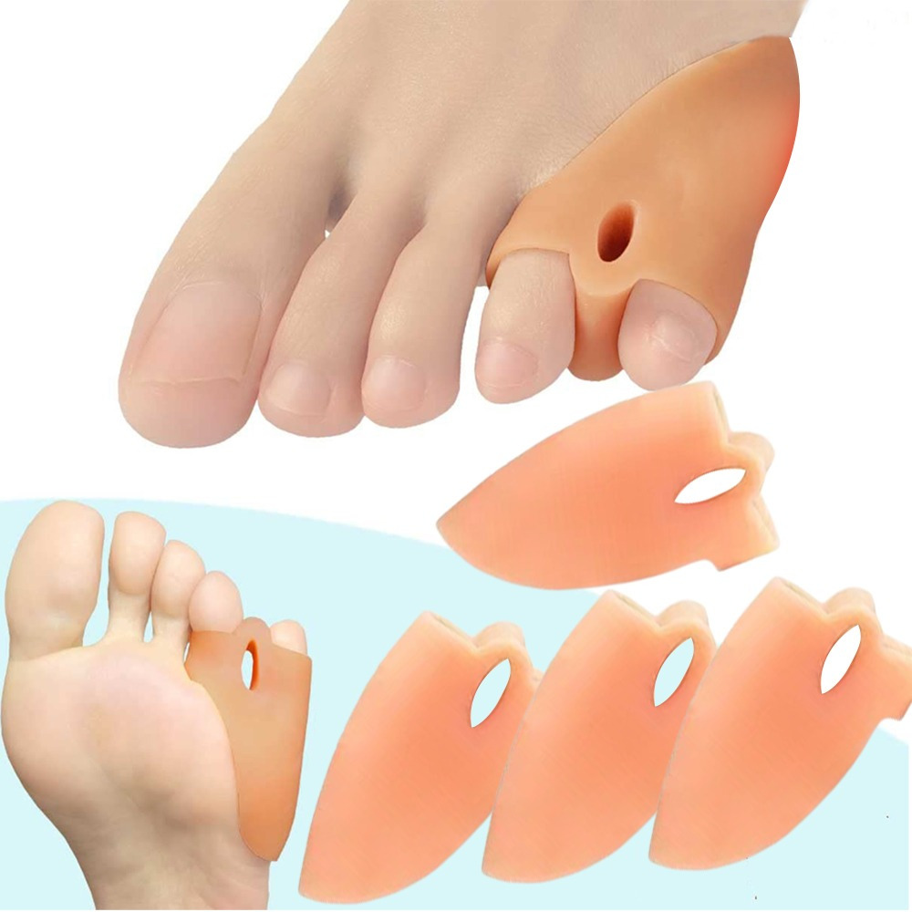 

4pcs Silicone Toe Nail Separators - Soft Protective Toe Spacers For Personal & Salon Use, Toe Separation Covers