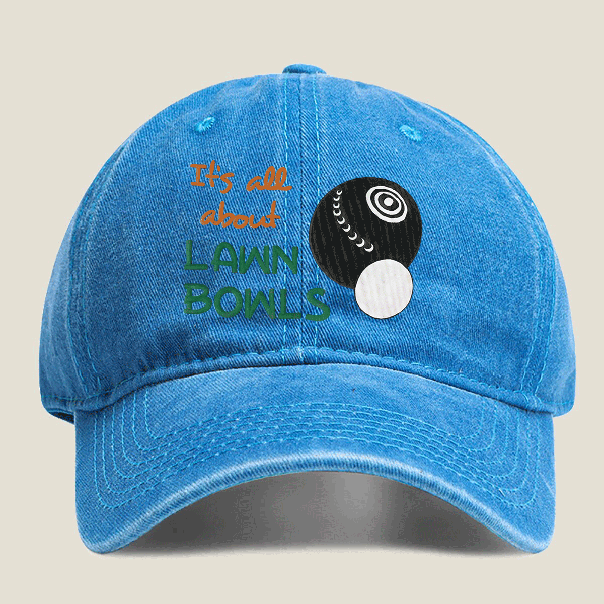 TEMU Lawn Bowling - Baseball With Bowling Pattern, Lightweight Wide Brim Suitable For Lawn Bowling, Golf, Outdoor Sports - Unisex Golf Accessory Gift