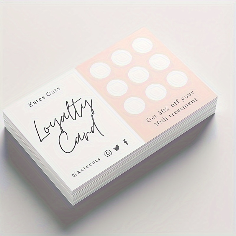 TEMU /500/1000 Cards Modern Reward Cards Simple Membership Cards Salon Reward Cards Women's Watercolor Design Business Cards Greeting Cards