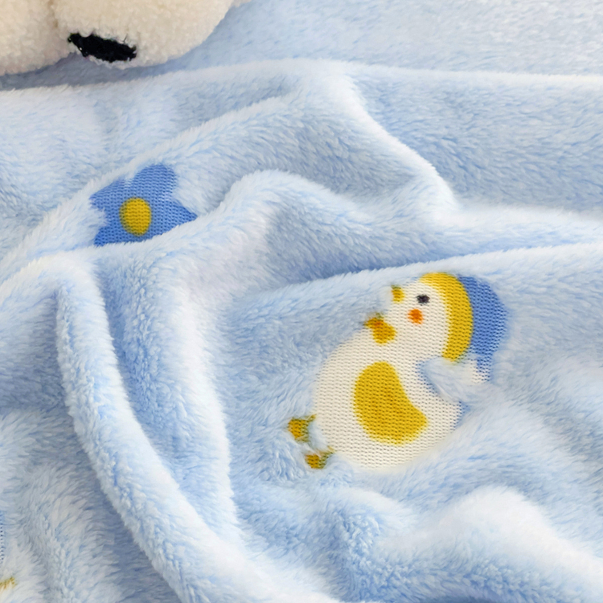 Baby Blanket Duck Pattern Soft and Comfortable Single Side Thin Type