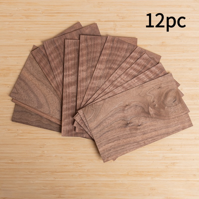 Image of Wood Veneer Sheets 22x13cm, 0.12mm Thin Sliced, 6pcs Or 12pcs , With Cathedral Grain, Ideal For Laser Cutting, Furniture Inlay, Guitar Making And Wood Repair