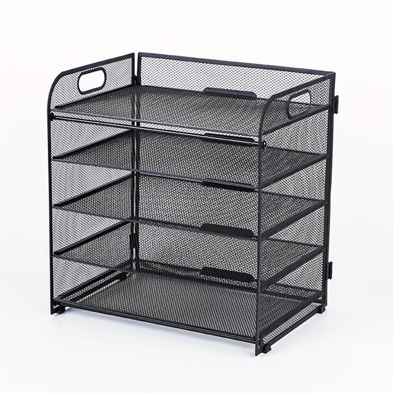 Mesh Desktop Organizer, 5 Tier Letter Tray, Stackable Mesh File Holder, Office A4 File Desktop File Organizer For Home Office (black)