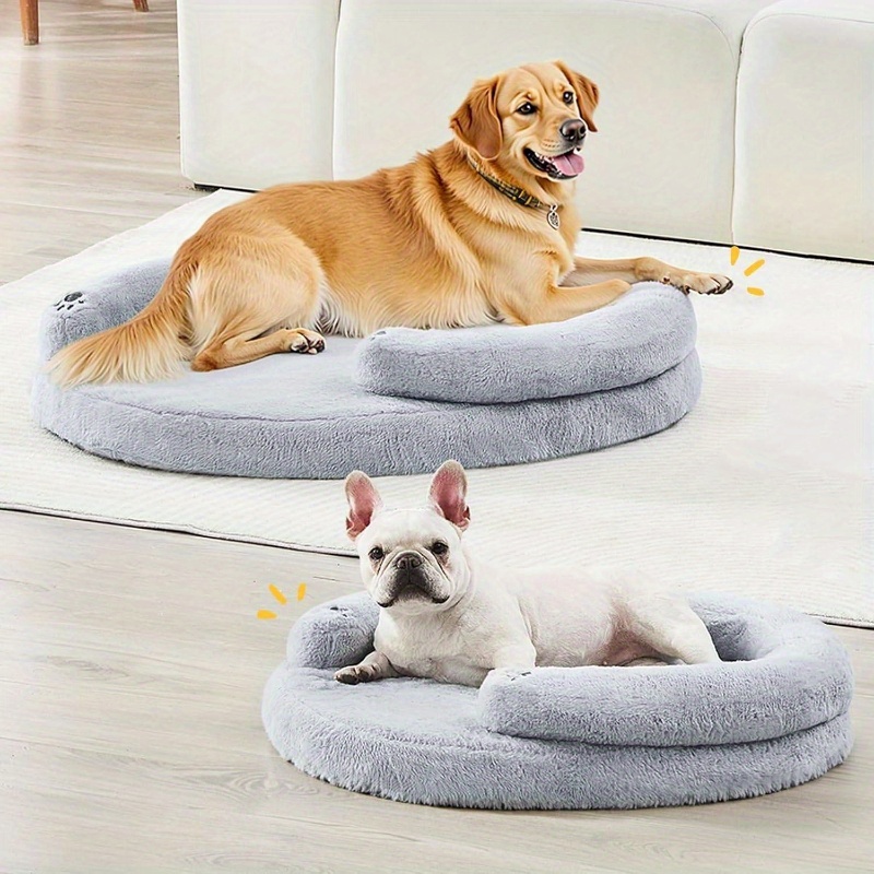 pet soft   orthopedic dog bed small medium size dog high quality supportive foam cat couch bolster pet bed with pillow removable washable cover nonslip bottom grey Product details 8