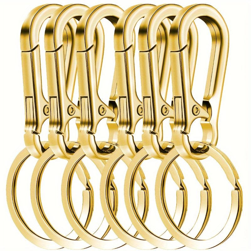 TEMU Pack Of 6 Durable Metal Keychains - Convenient Key Ring And Key Chain Organizer With Sturdy Clip And Car Key Hook - Unisex