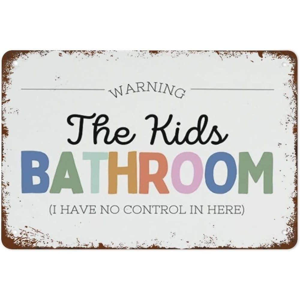 TEMU Metal Tin Sign Kids Bathroom Wall Art Bathroom Wall Prints Kids Bathroom Sign Kids Bathroom Decor Quotes 8x12 Inch Suitable For Home Bar Cafe
