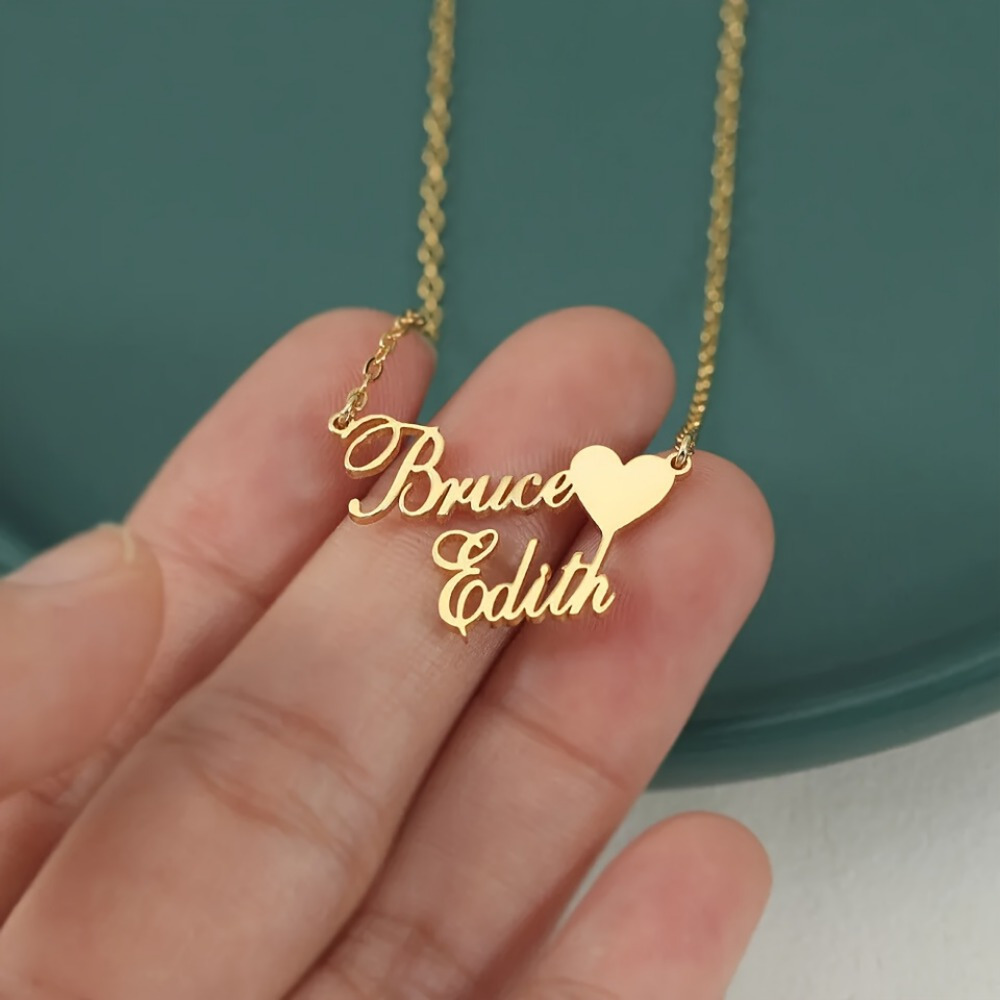 TEMU Custom Multi-titanium Steel Stainless Steel Name Engraved Necklace, Elegant And Simple Birthday Letter Necklace, Popular -shaped Collarbone