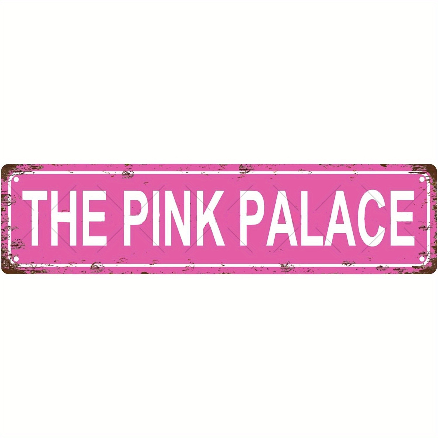 TEMU Pink Retro Metal Tin Street Sign - 16x4 Inch Distressed Pink Wall Decor For Home, Bar