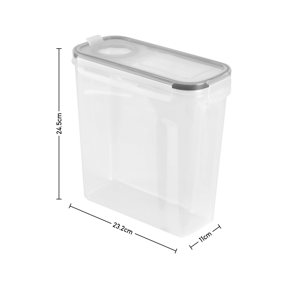 TEMU 4l Cereal Storage Containers 4pcs Set Plastic Practical Cereal Dispenser With Lids For Dry Food, Cereal, Flour, Sugar, Kitchen Storage Box