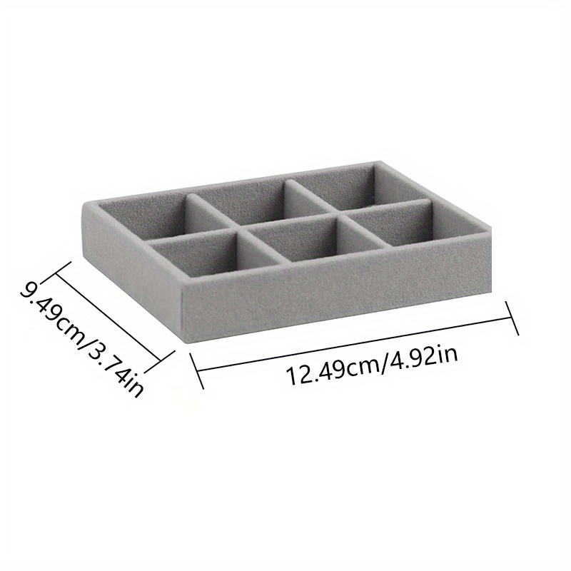 Set of 2 Small Stackable Velvet Jewelry Trays