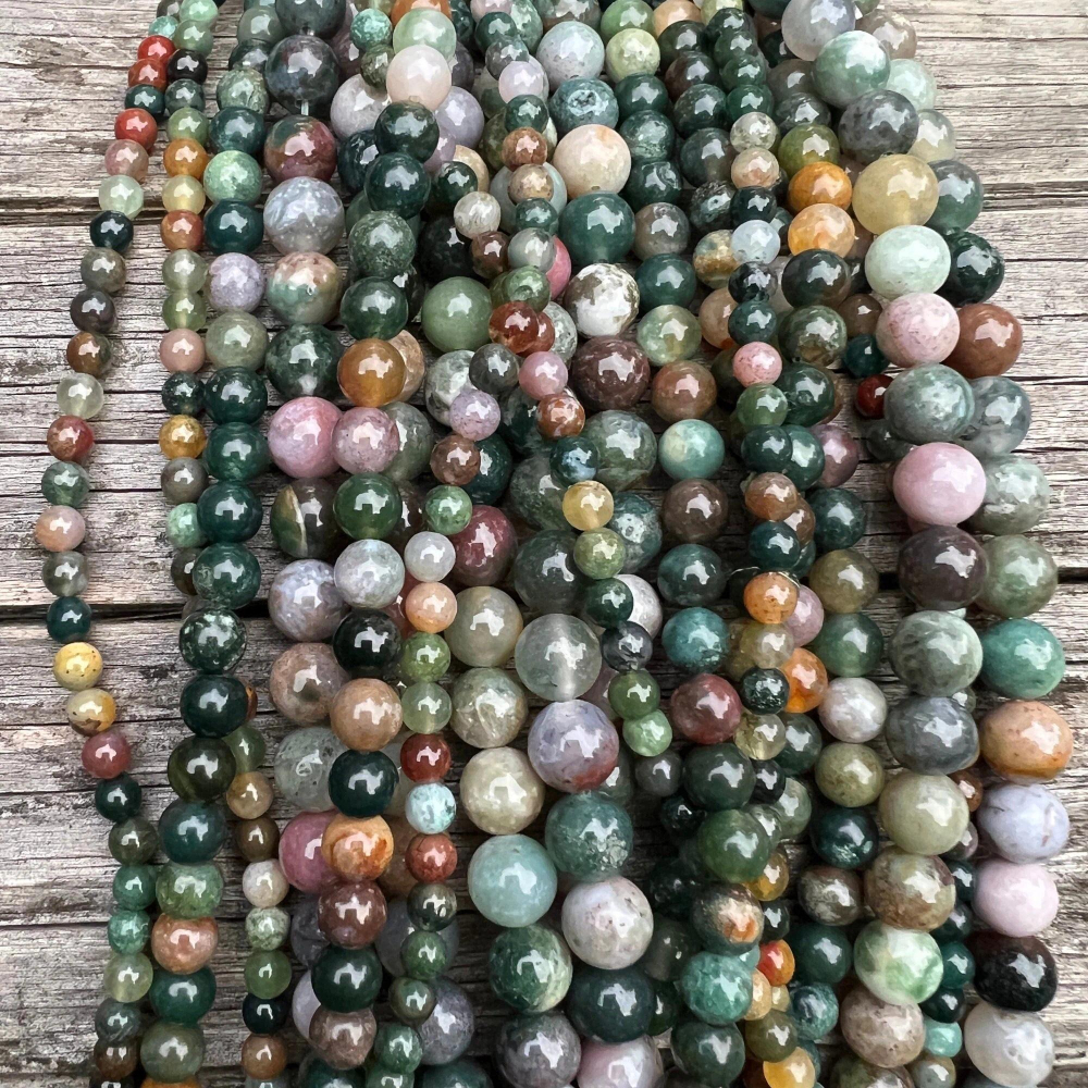TEMU Indian Agate Round Loose Beads Spacer Beads, 4/6/8/10mm Smooth Polished Jewelry, Handmade Jewelry Making, Bracelet, Ring, Earring Retro Crafts,