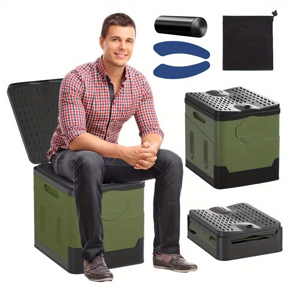 Image of Foldable Camping 150kg Folding Toilet Dry Separator Toilet 12 Toilet Bags, Portable Toilet, Travel Toilet, , Collapsible Toilet, Hygienic Material, Portable , Campers, Emergency Kits