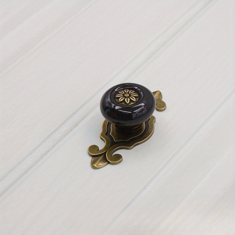 TEMU 2pcs Vintage Bronze Ceramic Knobs Handles Pulls For Cabinet Drawer Closet Dresser Cupboard Wardrobe Furniture Handle