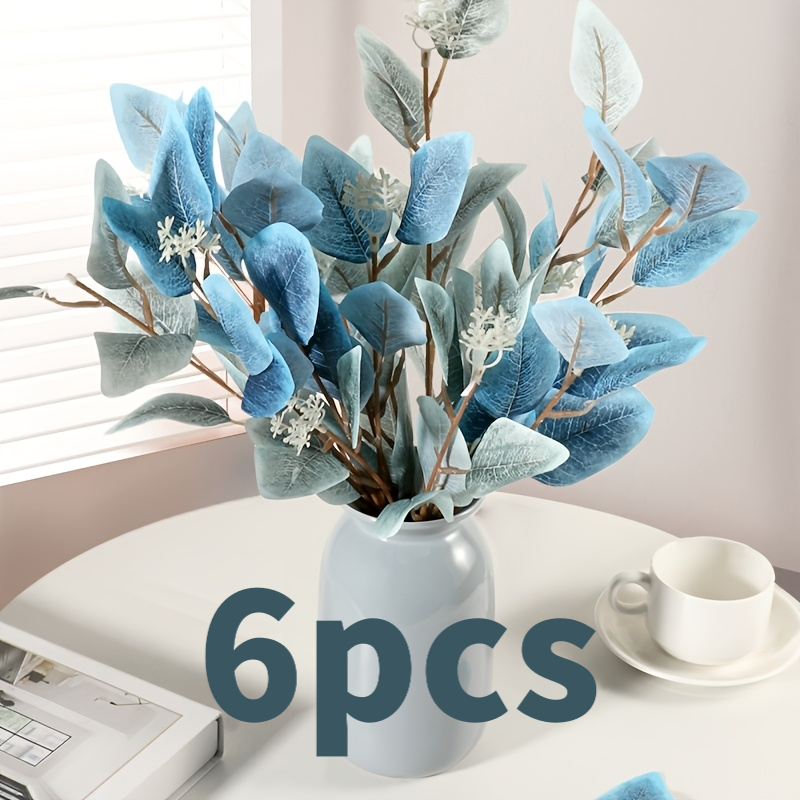 6 bundles 90pcs artificial eucalyptus branches with leaves   greenery for wedding   decor suitable for floral arrangements and photo props mothers day fathers day christmas thanksgiving new year and other important