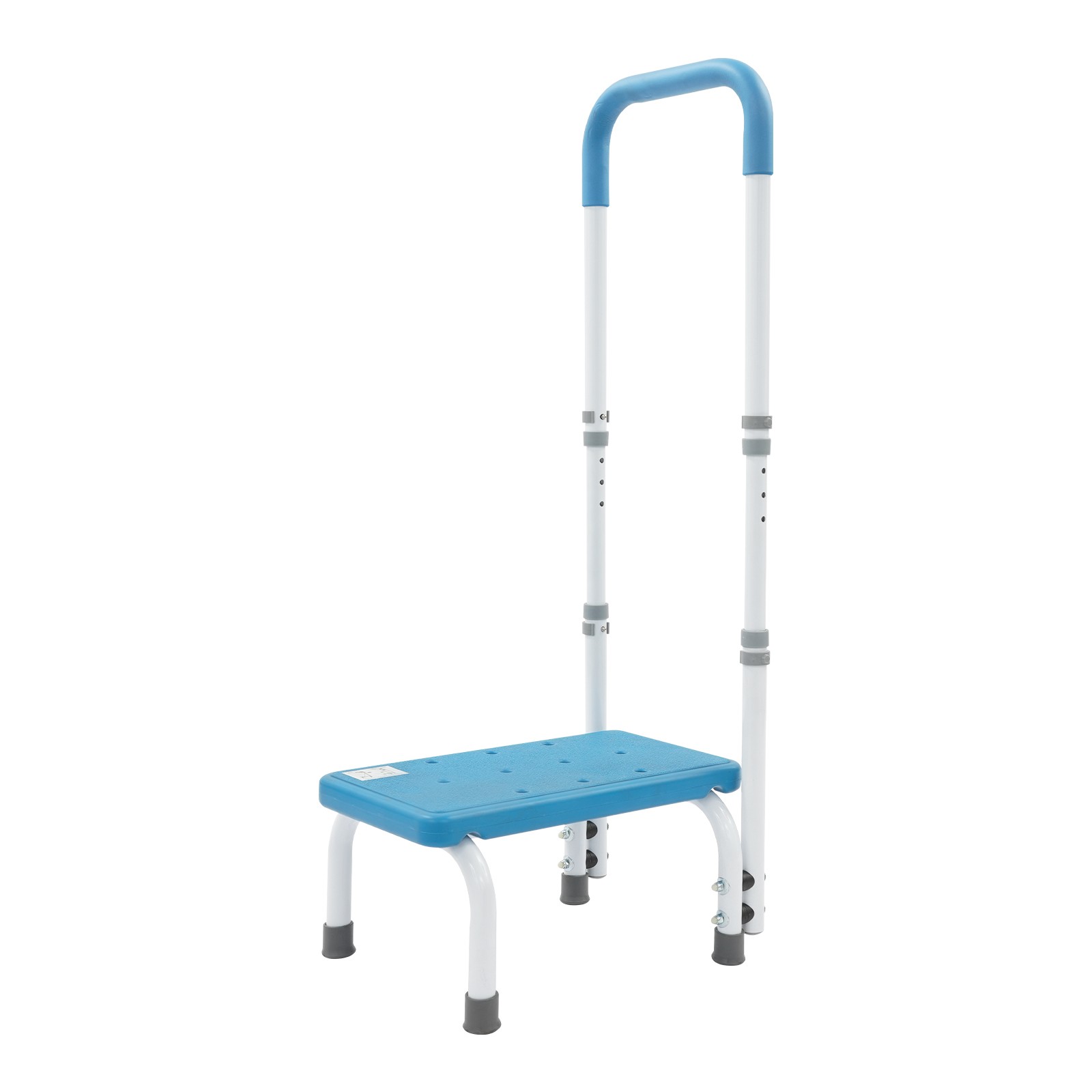 Image of Blue Stool With Handle, Height Adjustable Non-slip Footstool For Elderly, Bedside Bathroom Safety Step Stool