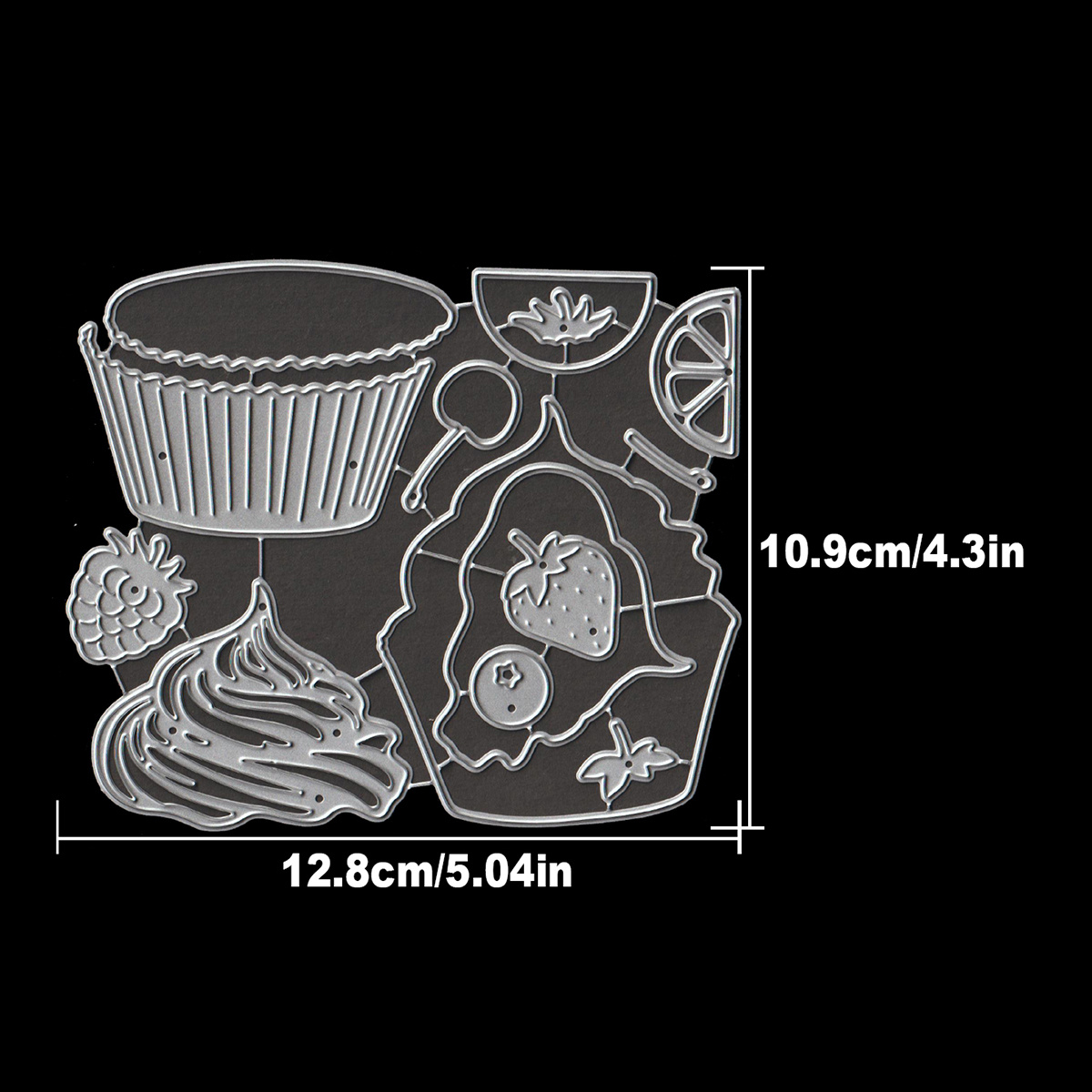 Image of Original Lovely Layers Friut Straberry Buleberry Berry Lemon Cupcak Metal Cutting Dies Cut Die Birthday Wedding Decoration Paper Craft Mould Diy Scrapbooking & Stamping Stencils Supplies