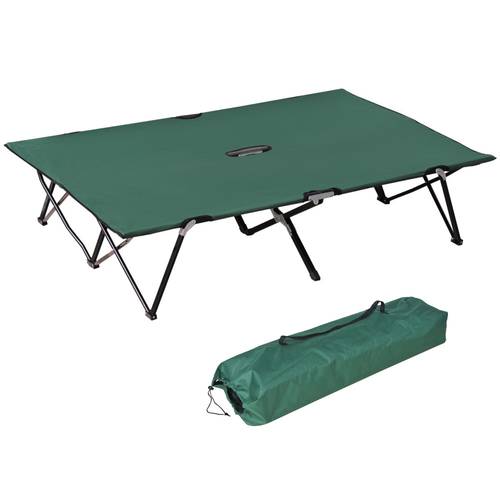 2 person folding camping cot for adults 50 extra wide portable sleeping cot with carry bag elevated outdoor bed for beach hiking green