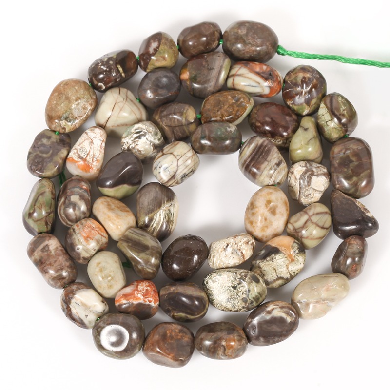TEMU Natural Irregular Flower Agate Stone Beads 8-10mm Loose Beads 38cm Strand Natural Stone Beads For Jewelry Making Craft Necklace Additions