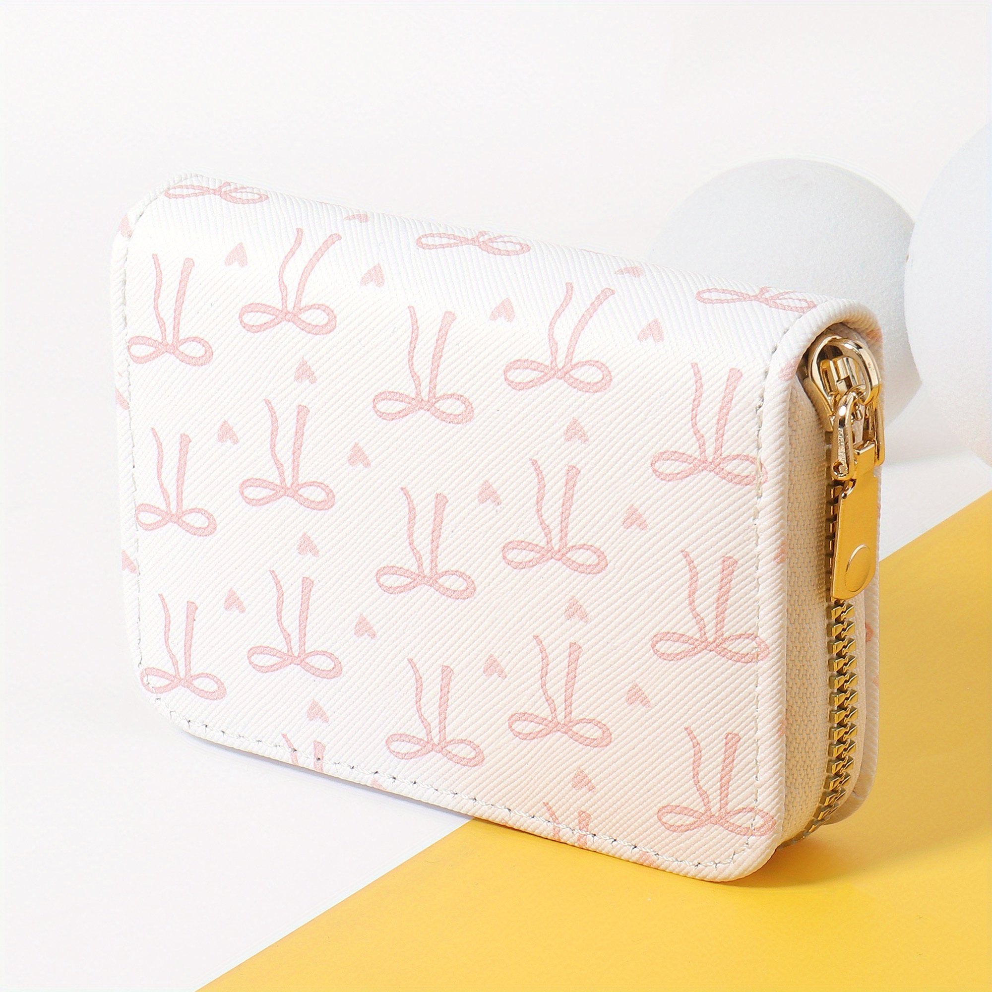 Image of Fashionable And Minimalist Women's Credit Card Holder, Lightweight Printed Zipper Short Wallet, High-quality Portable Multi Slot Women's Card Bag, Suitable For Outdoor, Travel, And Back To School Use