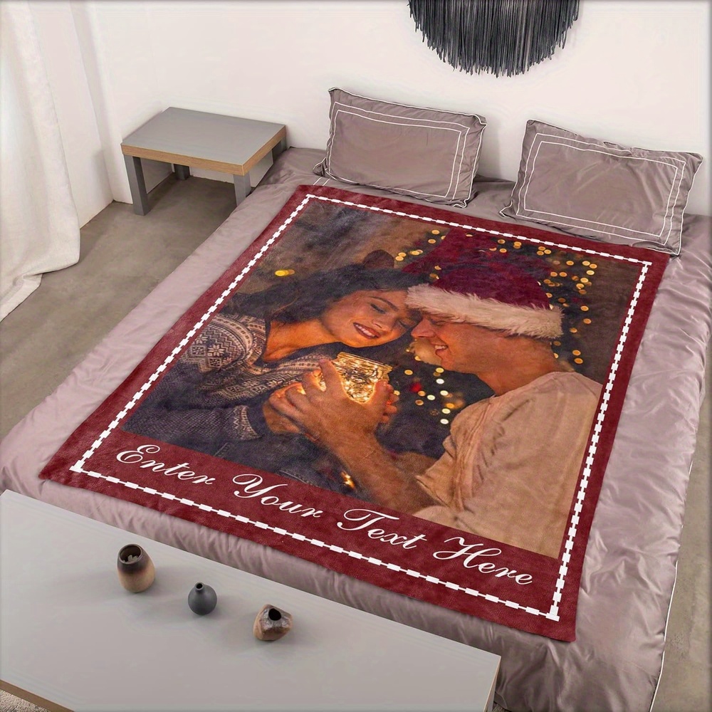 Christmas Custom Photo Fleece Throw Blanket