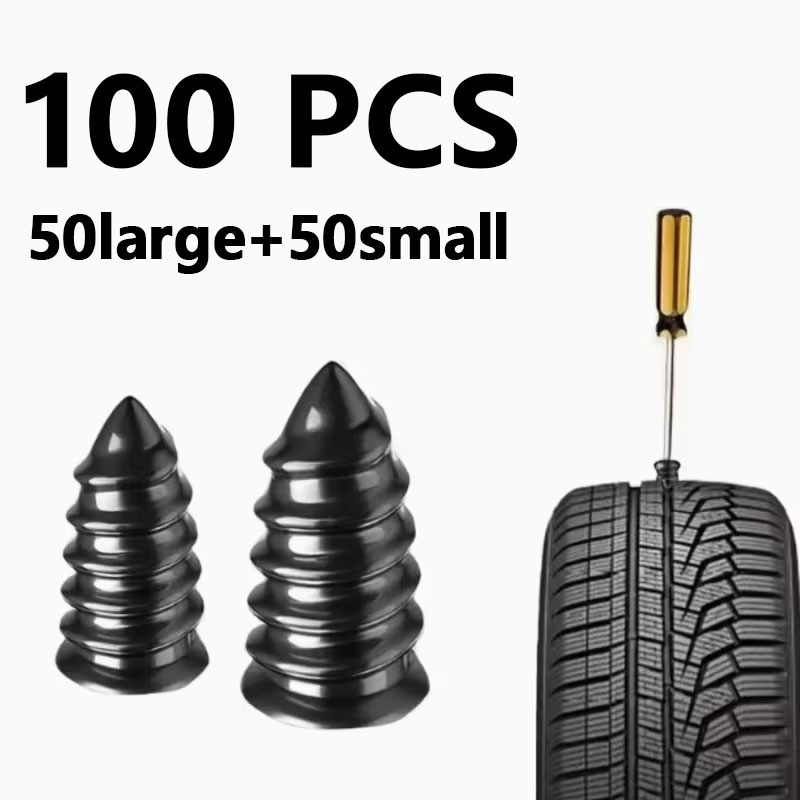TEMU Tire Repair Nails Kit With 2 Sizes, 2026 New Vacuum Tire Repair Rubber Nail, Screw In Tire Repair Plugs, Fast Self-service Tire Repair Tools For