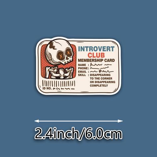 club membership card laptop skin decorative sticker fun skull computer decal creative vinyl decoration humor skull sticker water bottle decal adult aesthetic journaling supplies vinyl
