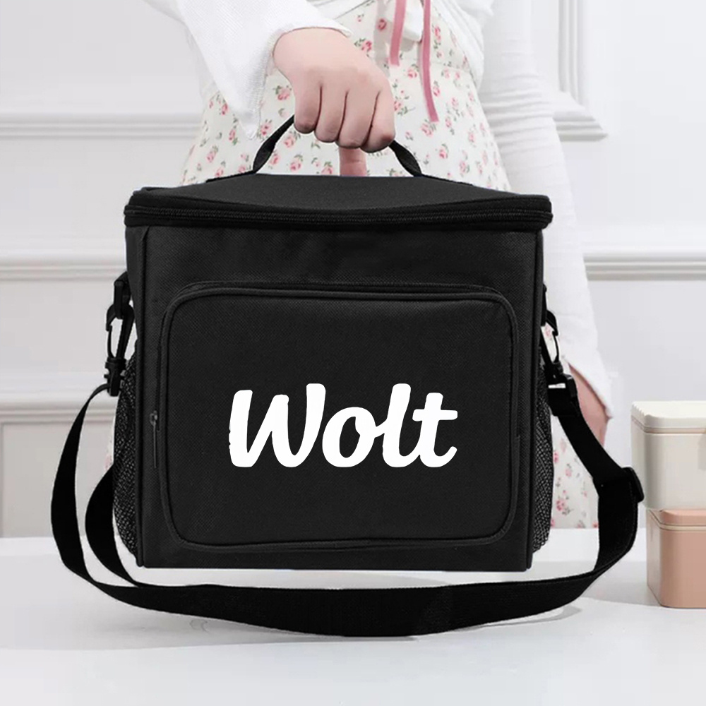 TEMU 1pc In White Lunch Tote Bag Bento- Large Capacity Bag With Polyester Fabric, Portable For , Camping, Picnics Non Food Contact (non-food Contact)