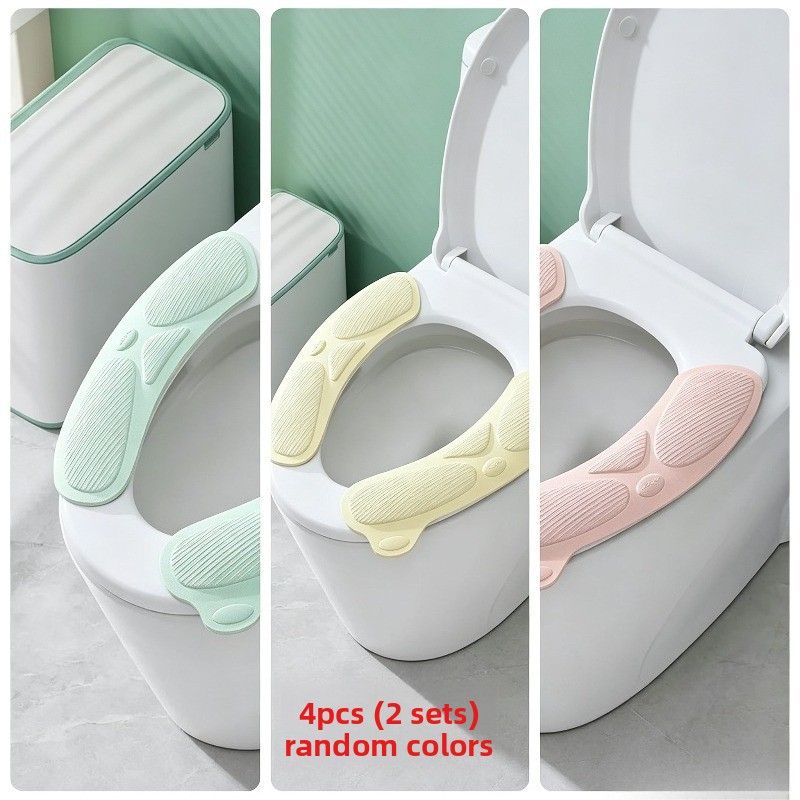 TEMU Set da 4 pezzi (set ) Copriwater universali in PVC, design rialzato antiscivolo, morbidi e delicati , lavabili e riutilizzabili, accessori