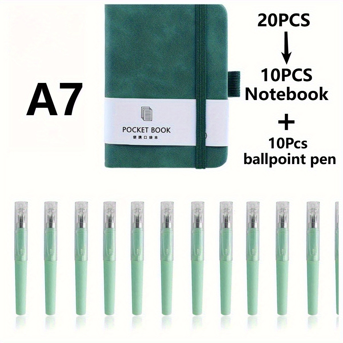 TEMU 20pcs, Carnet A7 personnalisé en gros, Livre de cahier en similicuir tactile, Livre de journal d'étudiant personnalisable, 'emploi de cahier