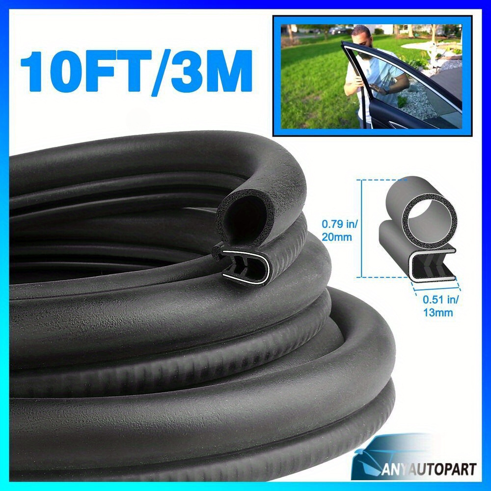Tintvent Clear U-Channel Rubber Edge Trim - Self-Adhesive Seal Strip For Metal, Glass & Table Edges, 20ft Roll