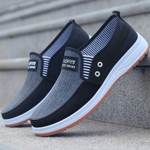 mens canvas slip with a breathable and comfortable design soled walking footwear suitable for any season