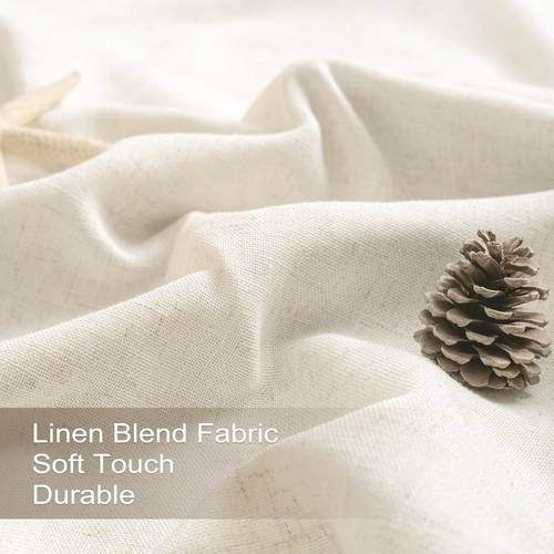 2 panels 100 blackout linen curtains for bedroom farmhouse thermal insulated rod pocket back tab ring clips blocking for living room nursery