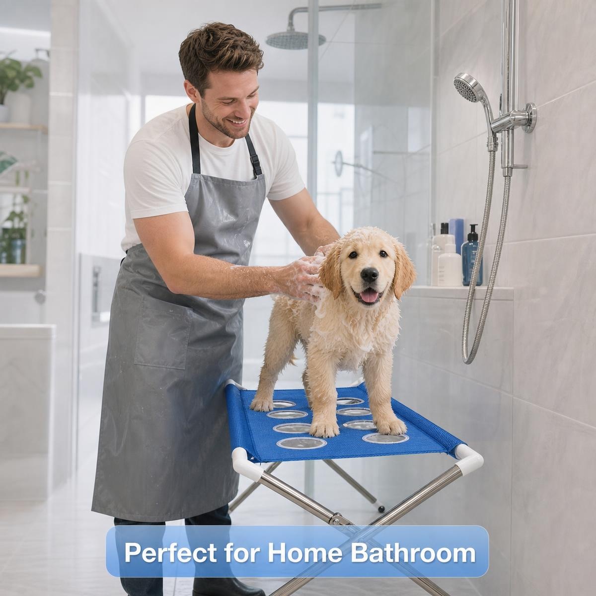Xiaopet Foldable Pet Washing Stand with Quick-Drain Mesh Bathing System