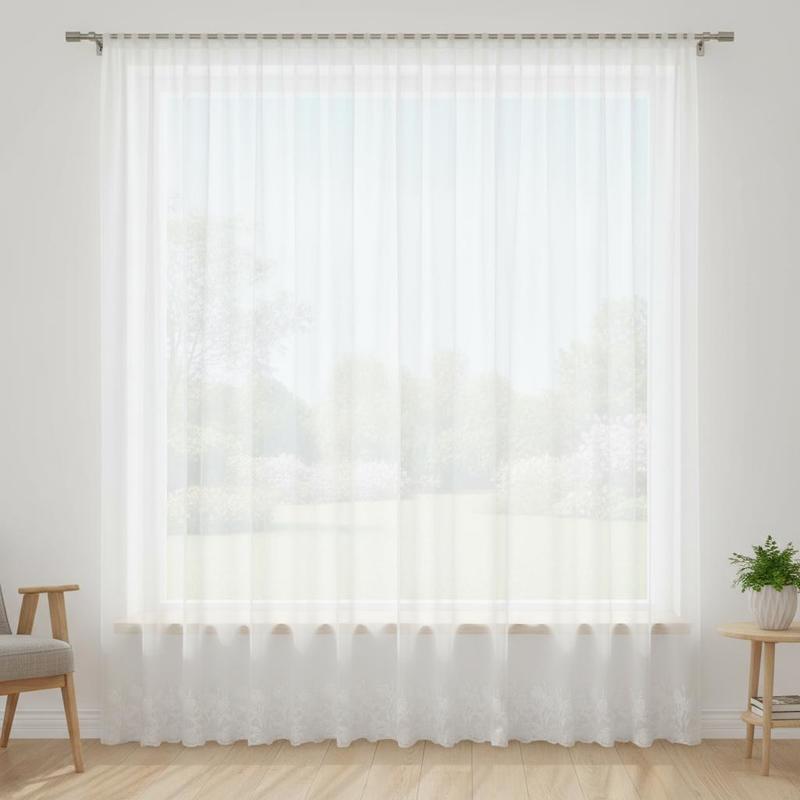 Lace Curtain, 300 X 400 Cm, For Bedrooms, Living Rooms, And ; Floral Polyester; Light-blocking Decoration; Interior Design