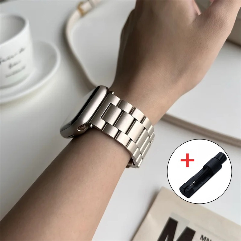 E-shop Edelstahl-Armband für Apple Watch 45mm, 41mm, 40mm, 44mm, 42/46mm – Metallarmband für iWatch Serie 10, 9, 8, 7, 6 SE Ultra 49mm