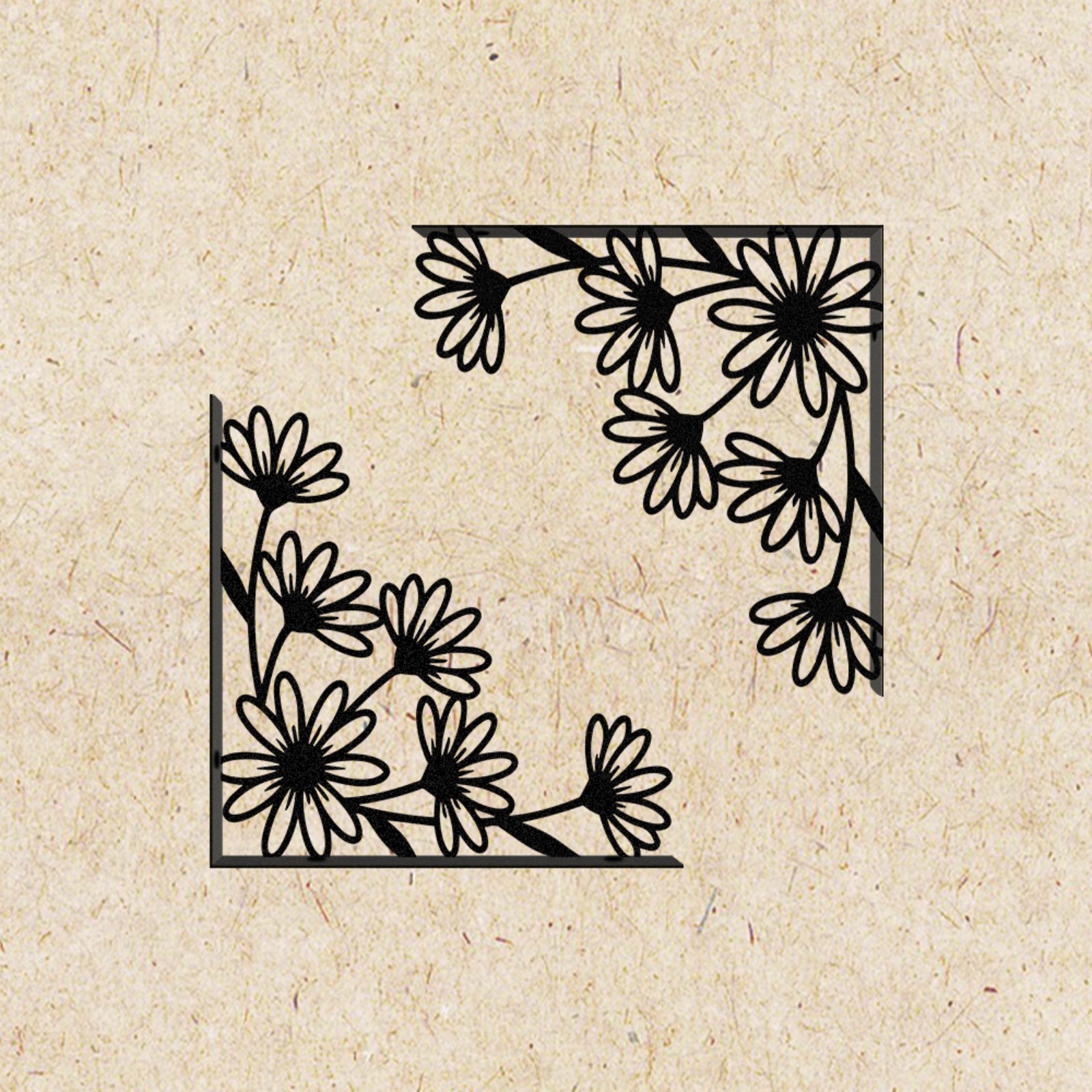 TEMU 2pcs Set Of Elegant Climbing Vine Daisy Hollow Iron Floating Shelf Brackets, Vintage Black Branch Floral Silhouette Decorative Corner Supports,