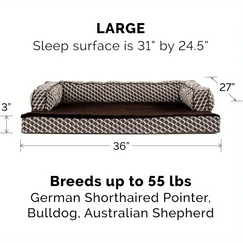 cooling gel dog bed for medium dogs up to 55 lbs plush washable cover with removable bolsters diamond brown woven decorative couch sofa bed for comfortable relaxation pet bed stylish pet furniture soft texture surface Product details 2